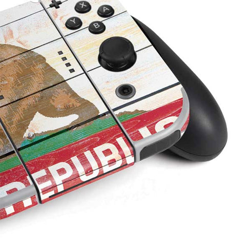 California Flag Light Wood Nintendo Switch OLED (2021) Skin